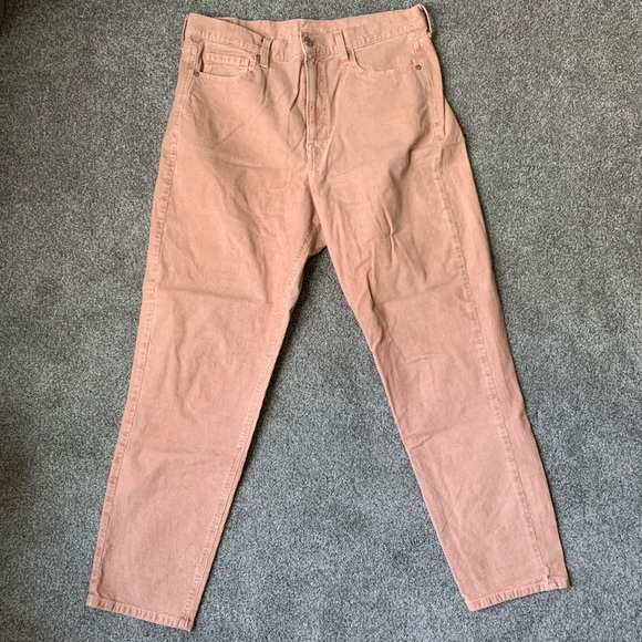 American Eagle Pink Corduroys Mom Jeans 10 - Picture 3 of 7